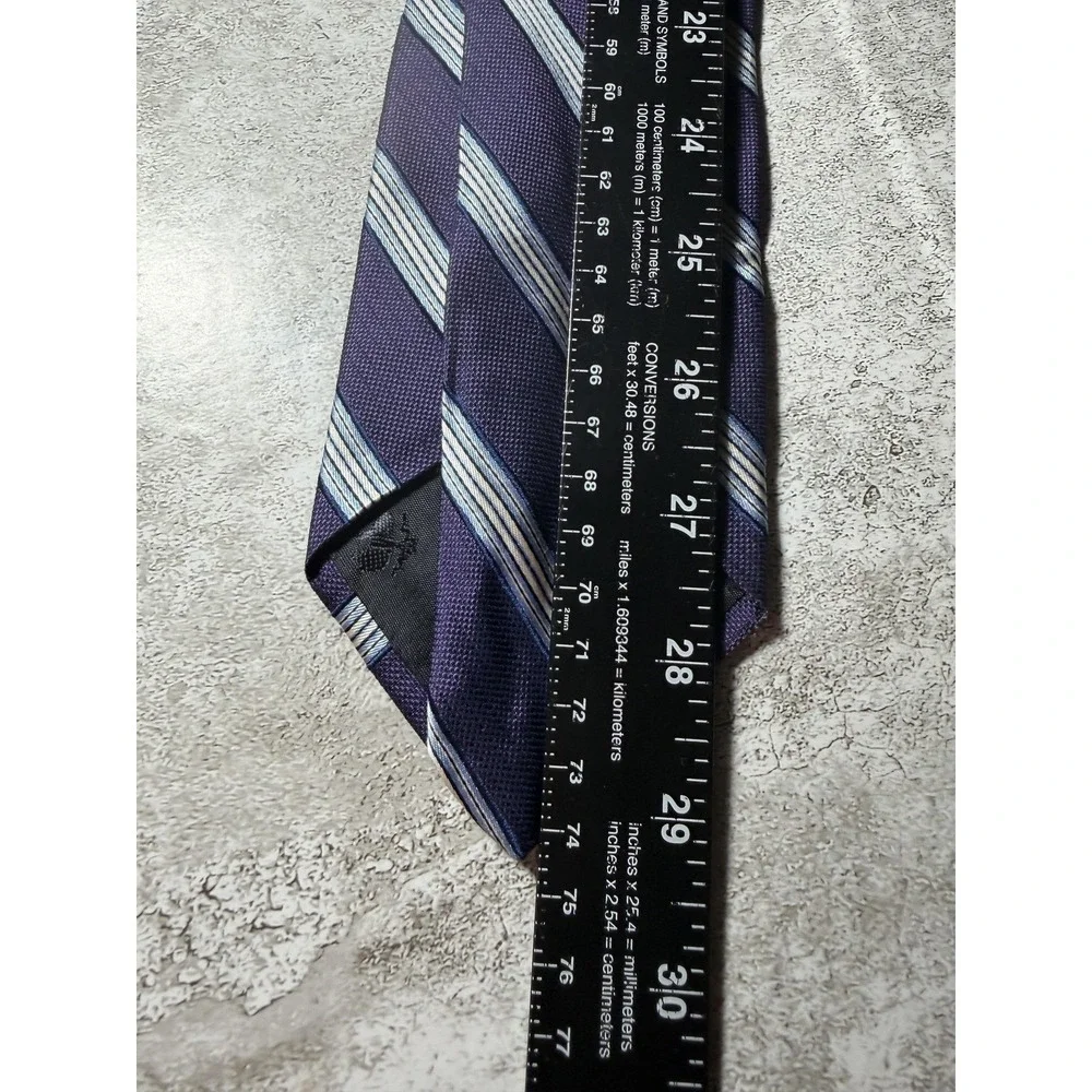 Brooks Brothers 100% Silk Tie Mens One Size Purple Blue Striped Pointed Necktie